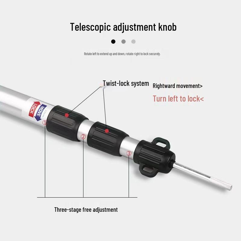 Adjustable Outdoor Aluminum Alloy Awning Pole - Retractable & Portable Tent Support