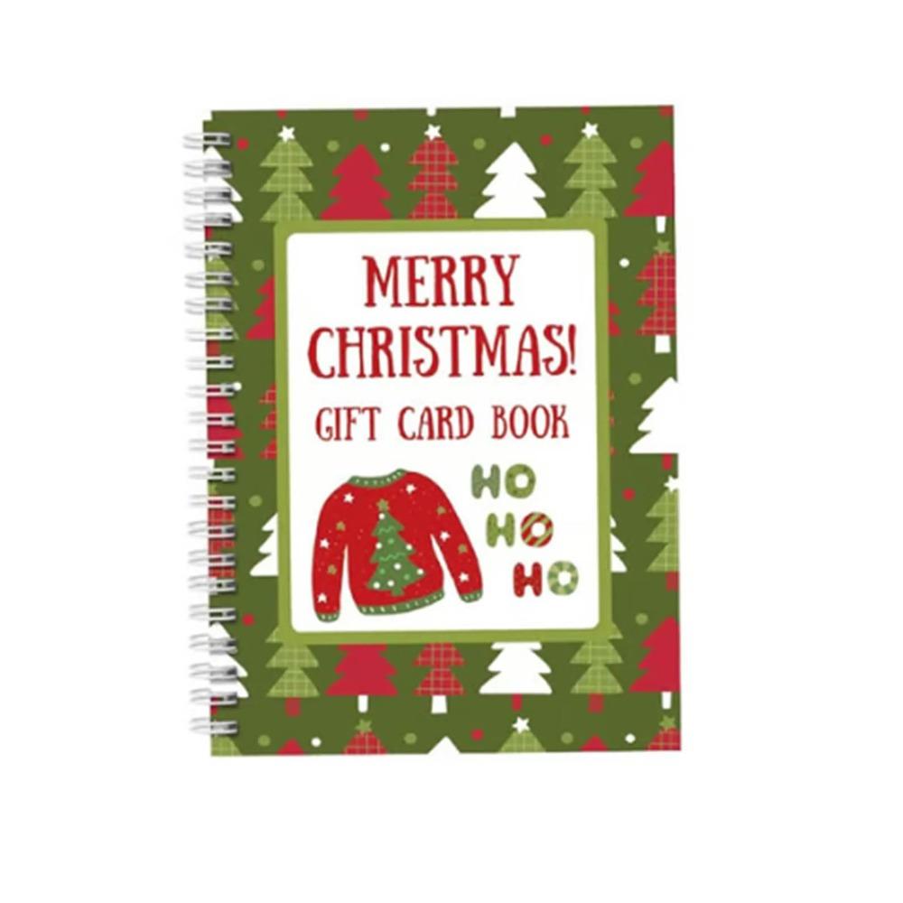 Spiral-Bound Christmas Gift Card Book Multicolor Paper Merry Christmas Card Book DIY Christmas Gifts For Teenagers