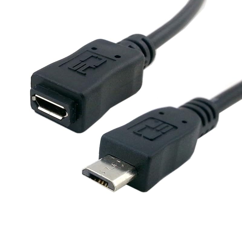 chenyang Micro USB 2.0 Extension Cable,Micro USB 5Pin Male to Female Data Charging Extension Cable for Dash Cam/GPS/Camera 0.65FT/0.2M 0.65FT