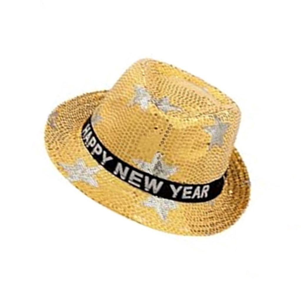 Flashing Sequins Hats with Star Happy New Year Hats With LED Lights And Sequins Perfect For Men And Women Party Supplies