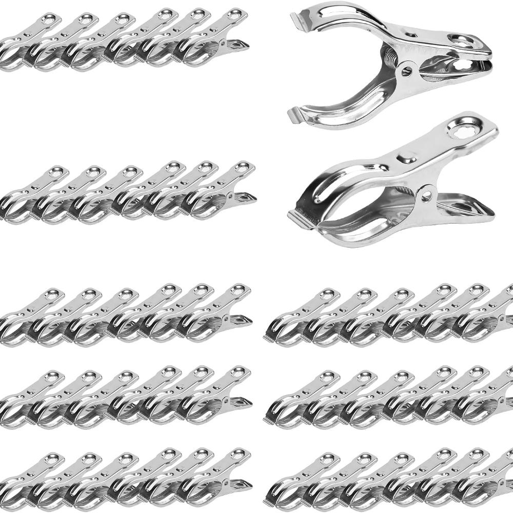 20Pcs Garden Clips, 2.3 Inch Greenhouse Clamps, Stainless Steel Greenhouse Clip for Netting, Heavy Duty Row Cover Clips with a Strong Grip
