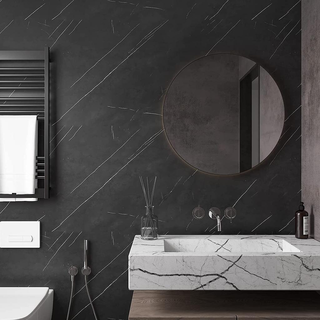 40cm Wide Matte Thick Self-Adhesive Contact Paper Waterproof Marble Wallpaper Furniture Kitchen Countertop Rock Wall Stickers
