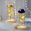 LED Light Rose LED Light Wooden Base Artificial Flowers Preserved Rose Flower  Valentine's Day