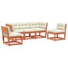 VidaXL Salon de Jardin avec Coussins 5 pcs, Canapés de Patio, Ensemble de Meubles, Mobilier de Terrasse Extérieur, Cire 3216977