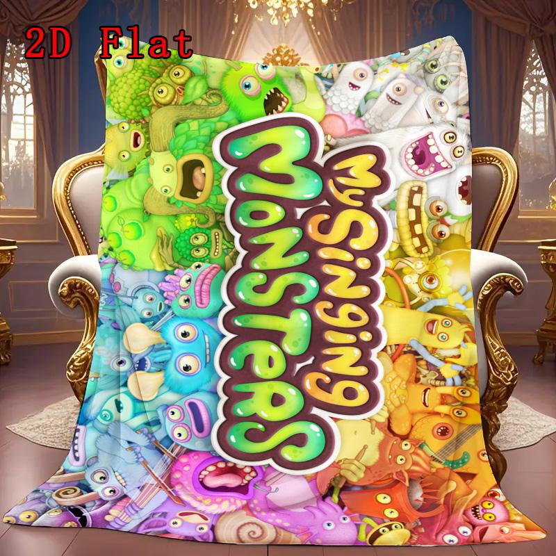 My Singing Monsters 2D Flat Pattern Flannel Blanket High Quality All Seasons Warmth and Comfort Perfect for Christmas Gifts.P260914523