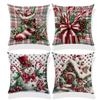 Hot Sale Blue Snowman & Santa Christmas Pillowcase - Festive Sofa Cushion Cover