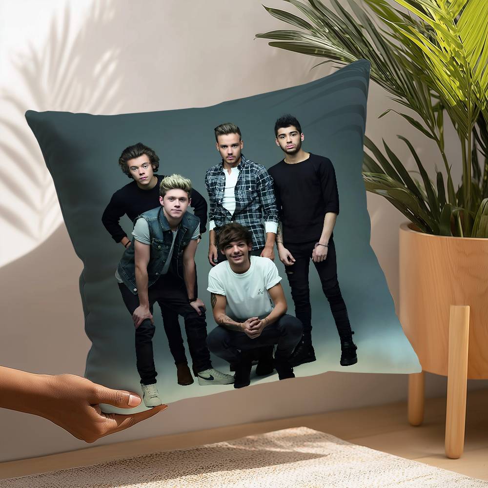 O-one Band DirectionS Music Pillow Case Plush Fabric Soft  Pillowcase Double Sided Print Cushion Cover Household Gifts