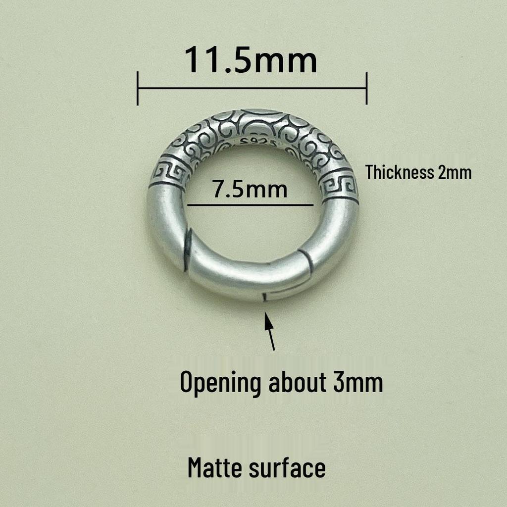 S925 Sterling Zilver Ruyi Wolk Connector: Ronde Ring, Veer Sluiting, Geweven Kaart voor Armband & Ketting.
