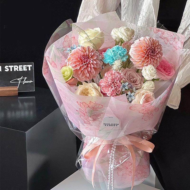 5 yarzi/rulou Hârtie de ambalare florală Hârtie de căptușeală pentru florărie Materiale florale Imprimare artistică Hârtie de împachetat cadouri