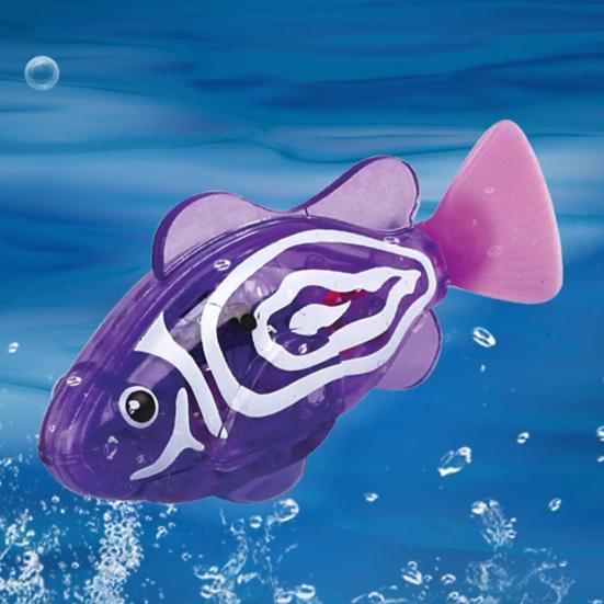4/6 Pièces Jouet Poisson Électronique Activé par l'Eau, Poisson de Nage Robotique Imperméable avec Lumière LED, Jouet Poisson Interactif Lumineux pour Baignoire, Piscine, Aquarium