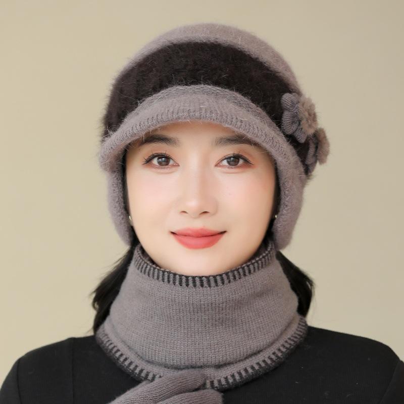 Winter Hat Women's Thickened Wool Cap Cap Fleece Warm Ear Protector Knitted Hat