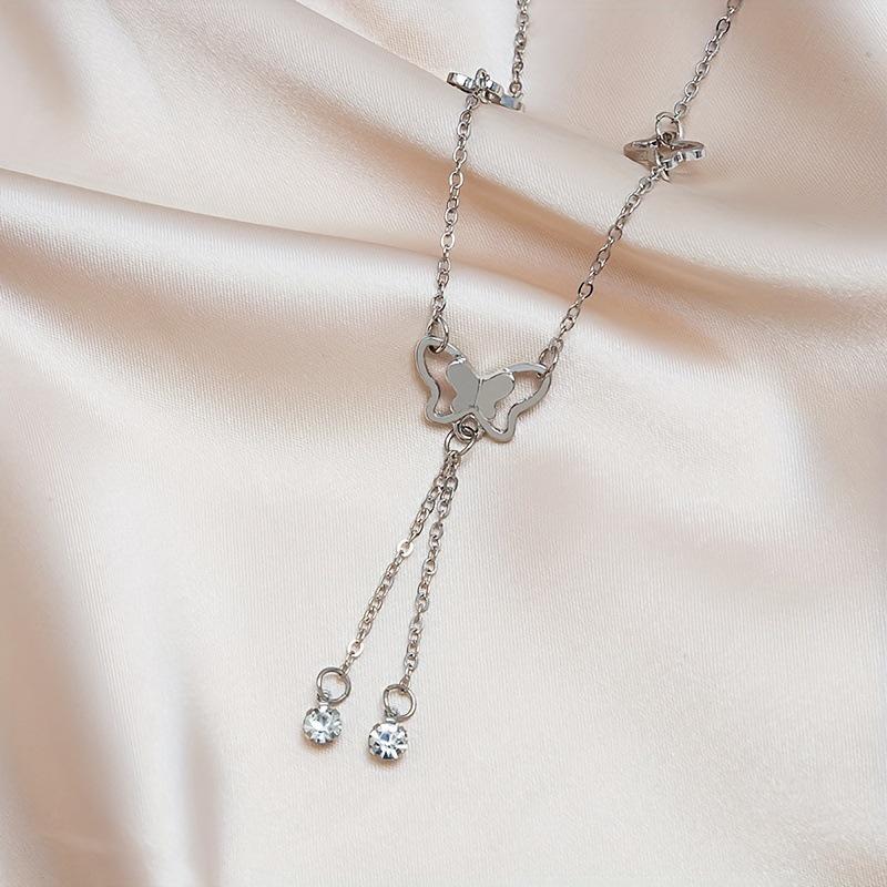 Women's Shiny Diamond Butterfly Anklet - Japanese Korean Fashion Jewelry Gift