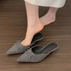 French temperament suede bag head half slippers fairy shoes wear 2025 new spring and summer pointed half tray single shoes
