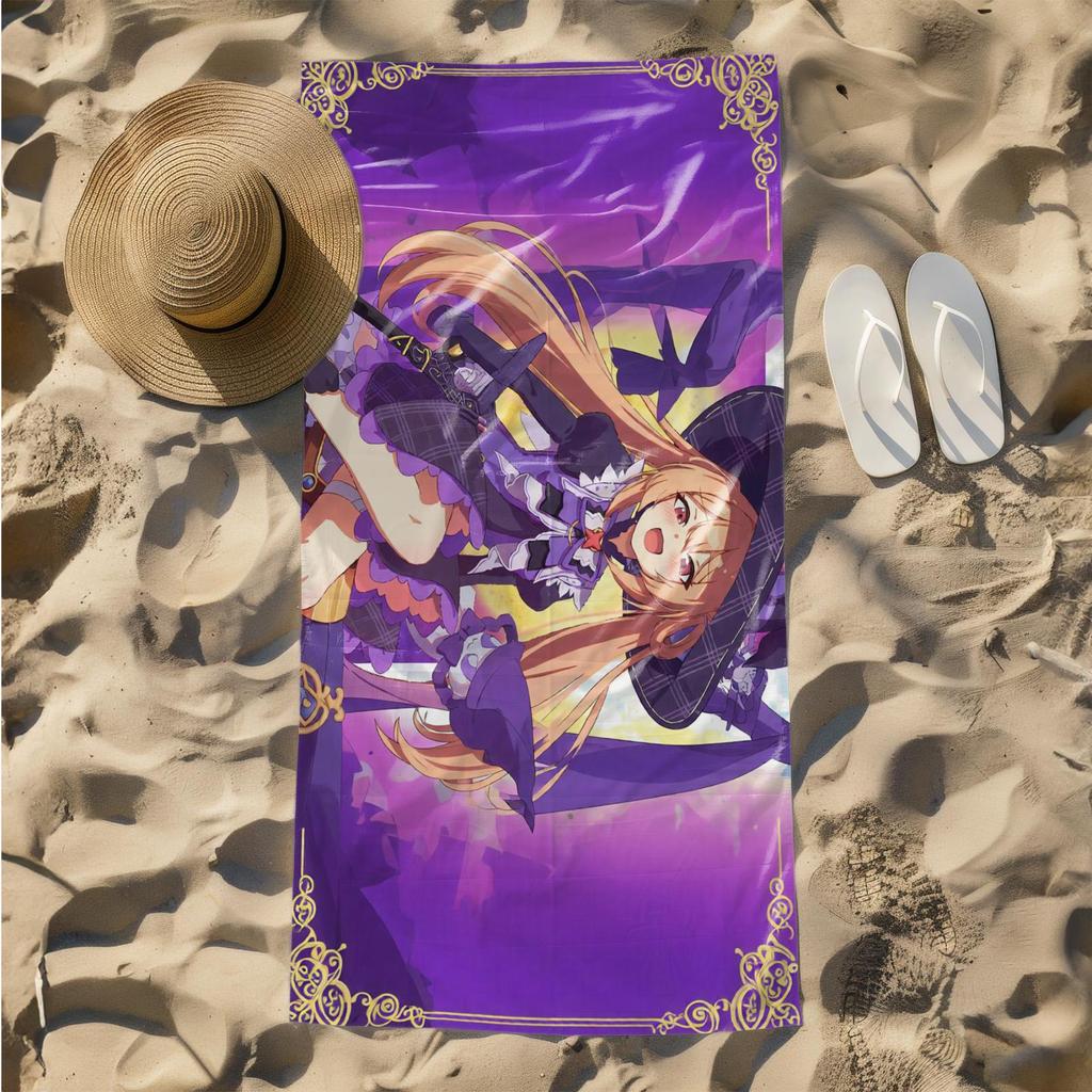 1pc Elegant Witch with Magical Aura 2D Printed Microfiber Beach Towel, quick dry super absorbent. Great for beach, pool