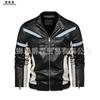 Men's jacket new coat fashion European and American locomotive pu clothes reflective strip velvet youth leather jacket men