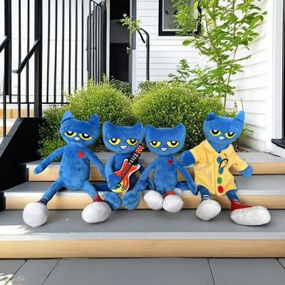 30 cm Tegneserie Smilende Pete Kat Plyslegetøj Anime Blå Kitty Dyr Udstoppet Dukke Ledsage Baby Sove Dukker Børne Fødselsdagsgave