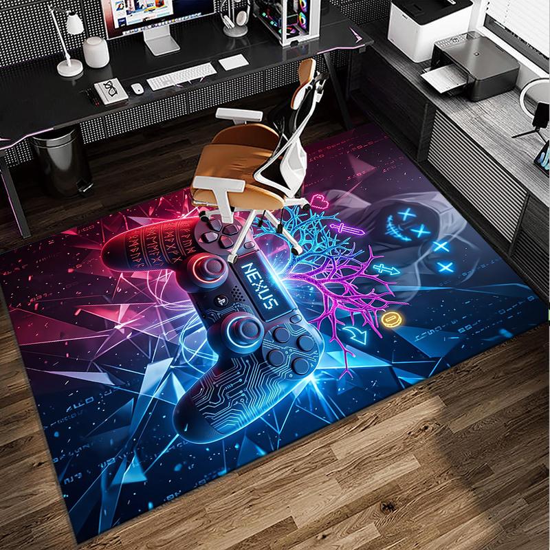 Player Control Duel Office Rug Chair Mat, Entryway Carpet, Suitable for Front Door, Bedroom, Living Room, Desk, Holiday Gift