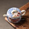 Ceramic Teapot Large Chinese Style Hanwa Teapot for Household Use High End Blue Dragon Fish Teapot Kungfu Tea Set