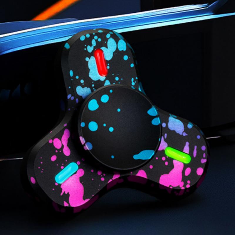 Mini Fidget Spinner Luminous EDC Alloy Relieve Stress Relief Toy Antistresse Hand Spinning Top Tip Glowing Gyroscope Children