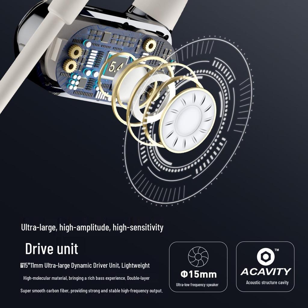 Wireless Bone Conduction Sports Earphones: Neck-Hanging, Open-Ear, Long Battery Life, Noise-Cancelling