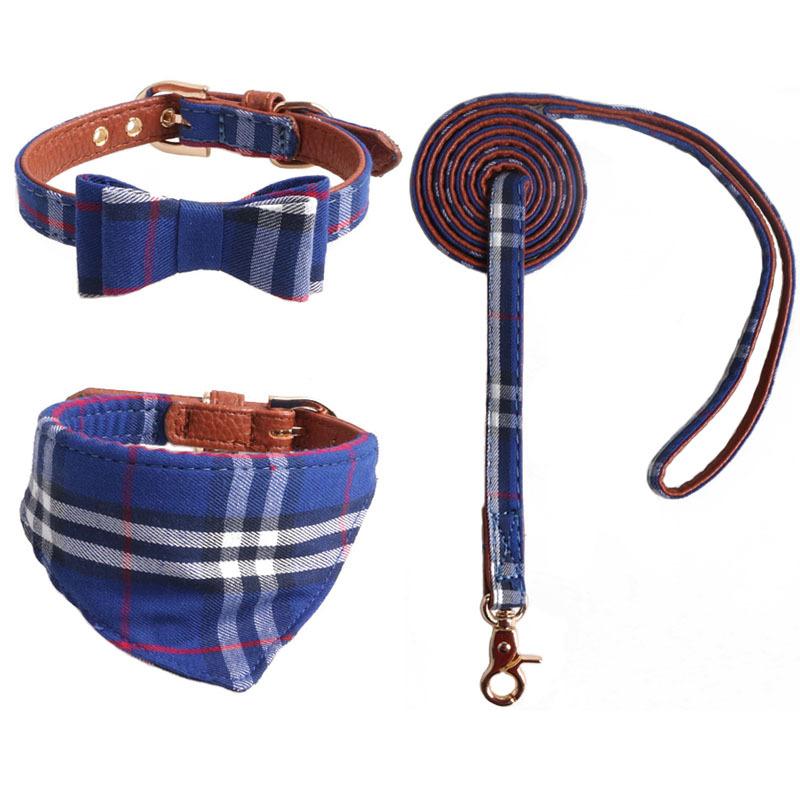 New Pet Products Threepiece Set Combination Bow Triangle Towel Tow Rope Set