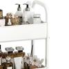 Rolling Utility Cart 3 Tiers Multifunctional Storage Rack with Wheels for Bedroom Kitchen Office Dormitory