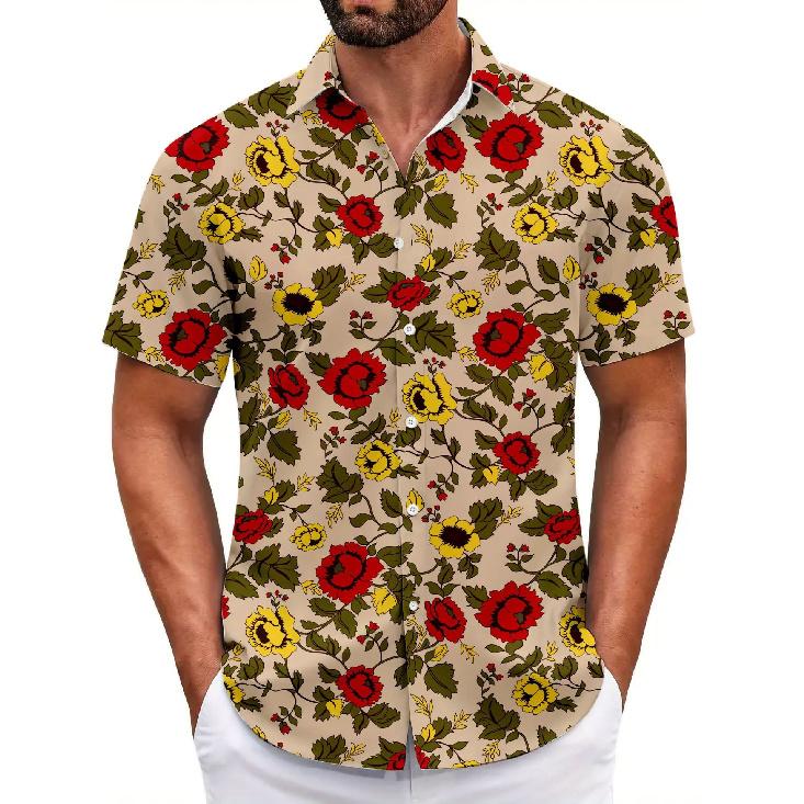 2026 Summer Hawaiian Floral Shirt for Men, Beach Short-Sleeve Floral Shirt for Men and Women