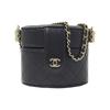 Chanel Grain Embossed Lambskin Cylinder Bag, Makeup Bag, Handbag, Shoulder Bag, Crossbody Bag Women's Black AP1573-B03686-94305