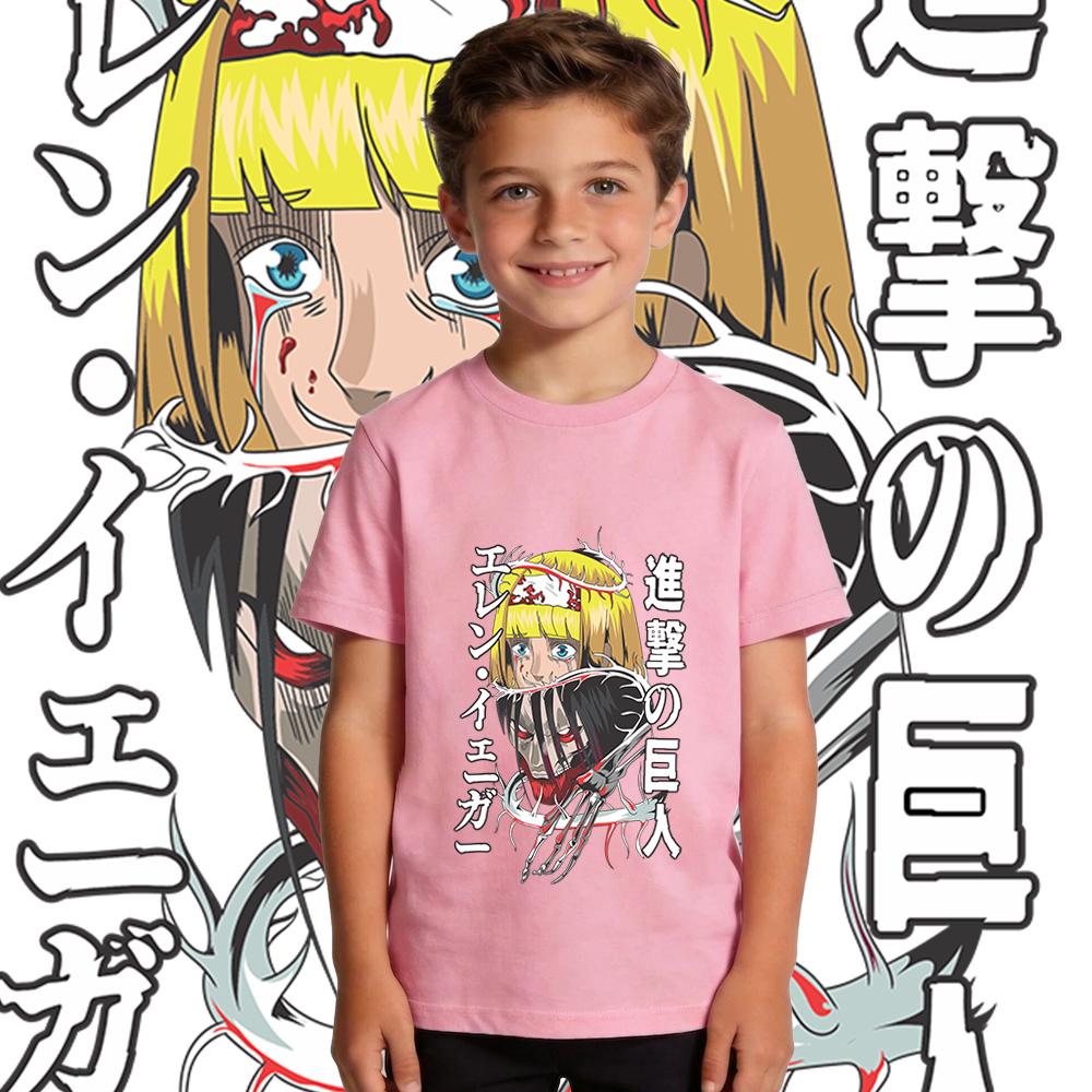 Aot Founding Titan Akame Printed Boys Girls Cotton T Shirt Kids Casual Breathable Soft Tee Summer Top