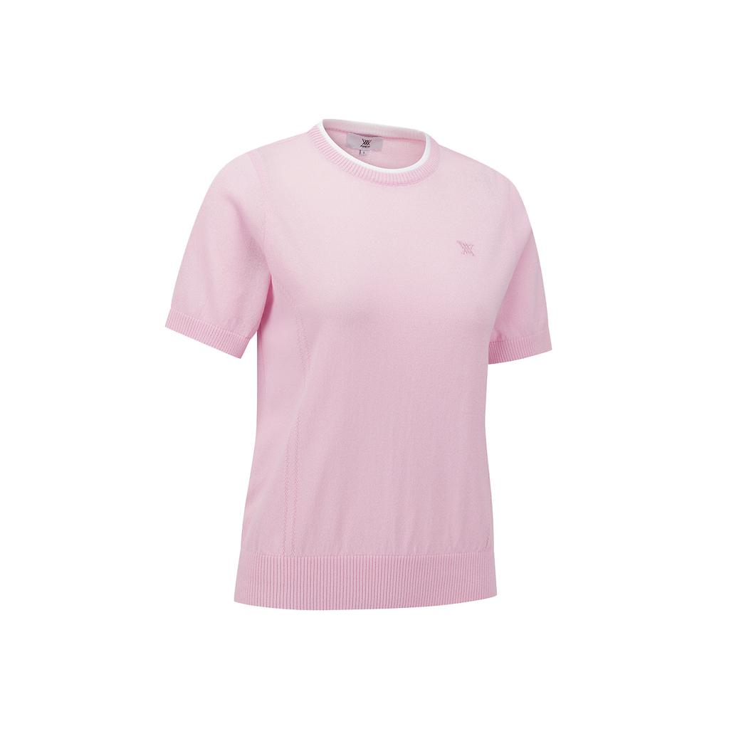 ANEW GOLF Women Solid Short Sleeve Sweater_Pi