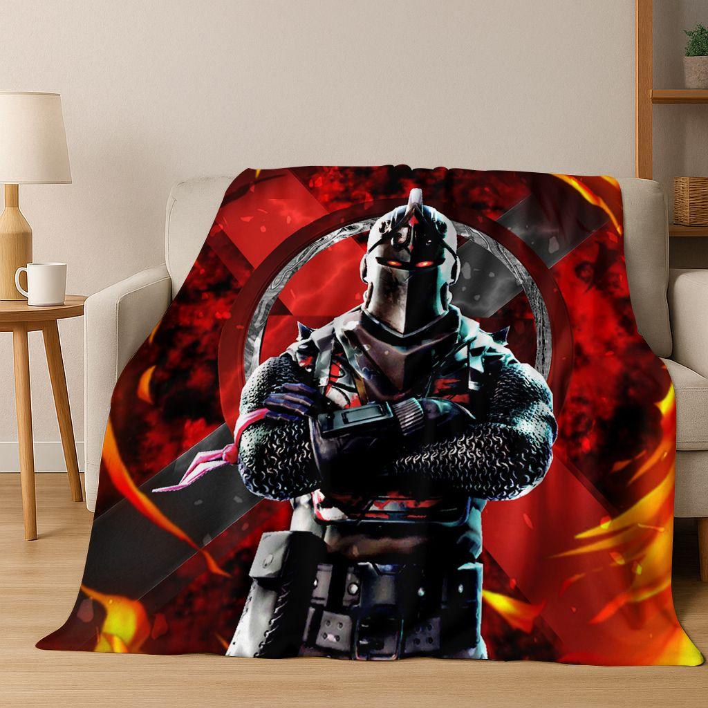 3D F-Fortnite Game Cartoon Flannel Blanket Soft Warm Throw Blanket for Bed Bedroom Room Living Room Travel Camping Kids Gift