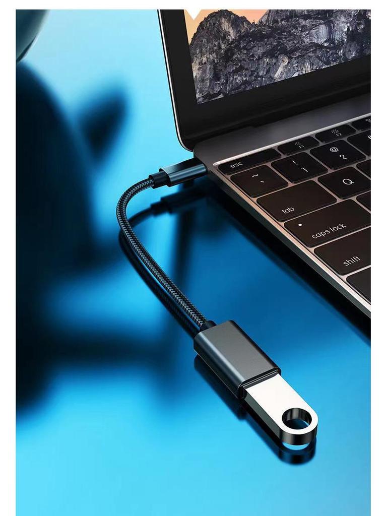 Cross-Border Multi-Function Nylon OTG Adapter: Type-C to USB for Keyboard, Mouse, Flash Drive, and Card Reader.
