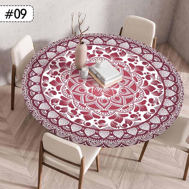 60/90/120Cm Round Table Cover Nordic Waterproof Oil-Proof Tablecloth Elastic Kitchen Dining Wedding Party Table Cover Home Decor