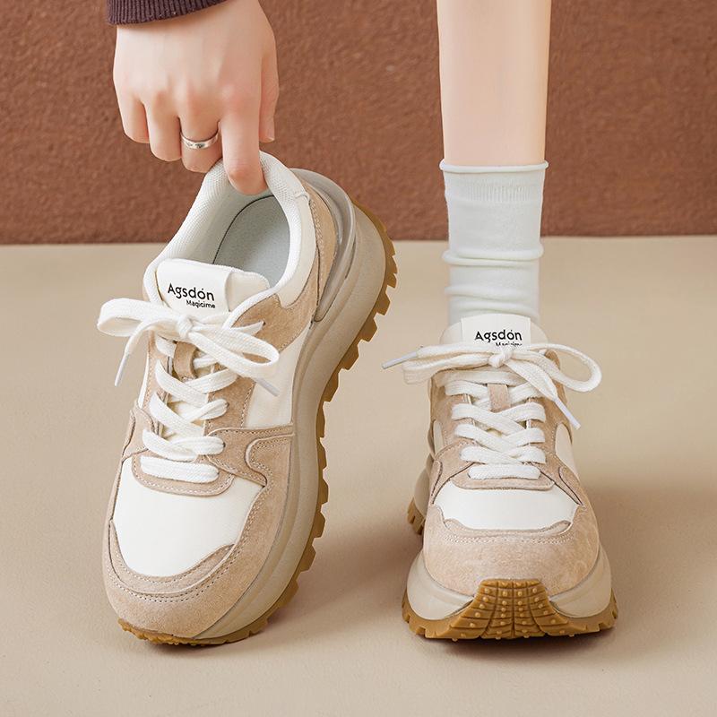 Augustine Forrest Gump shoes women's 2025 autumn new lightweight thick-soled color matching dad shoes casual sports moral training shoes