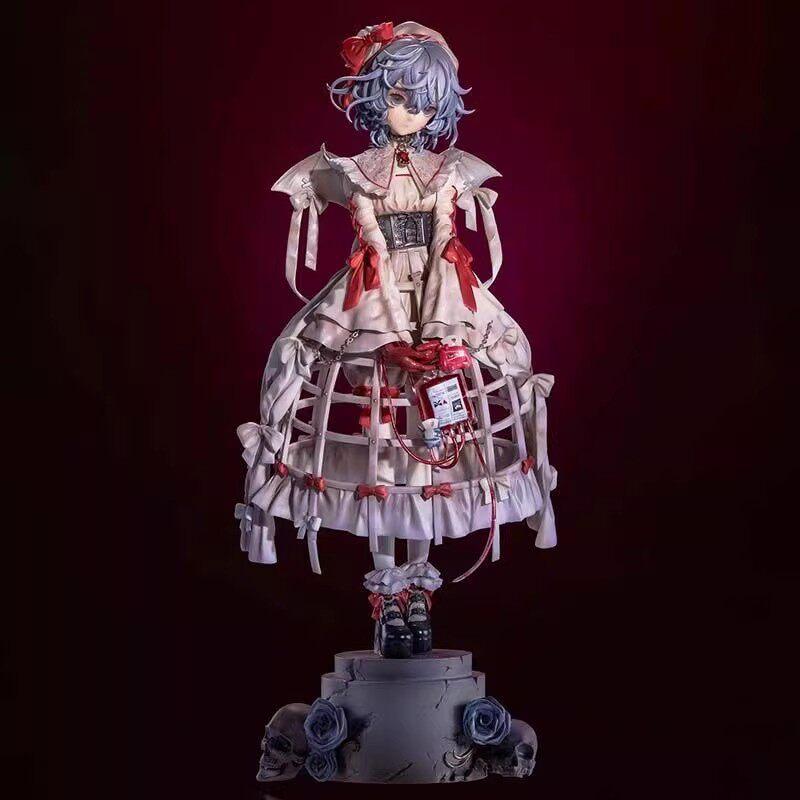 Anime Touhou Project Remilia Scarlet Figure Blood Bag Themed Short Hair Anime Statue Collectible Desktop Decor Model For Fans