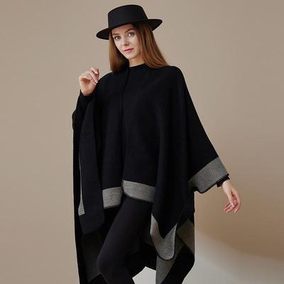 Cardigan a scialle a righe tinta unita: Sciarpa Calda e Versatile in Finta Cashmere per Autunno e Inverno