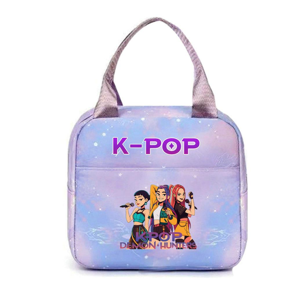 KPop lovci démonů Kancelářští pracovníci S obědovým sáčkem Přenosný izolovaný velkokapacitní obědový sáček Taška přes rameno Dvouúčelový