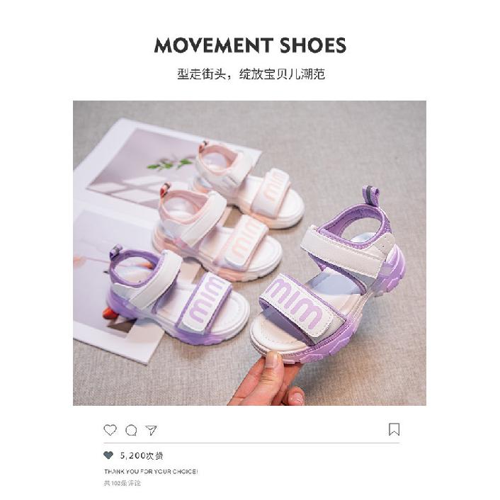 Girls' Sandals Summer New Fashion Korean Style Sporty Soft Sole Open-Toe Sandals for Older Children and Students Children's Beach Shoes