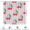 Fruit Shower Curtain Red Cherries Gingham Check Pattern for Bathroom Decor