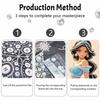Disney Princess Jasmine Diamond Art Painting Kit Home Wall Decor Handmade Gift Craft Shiny Beads Elegance Wall Art For Living Room