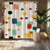 Abstract Geometric Shower Curtain, Colorful Polka Dot Design, Artistic Home Decor, Bath & Bathtub Decor