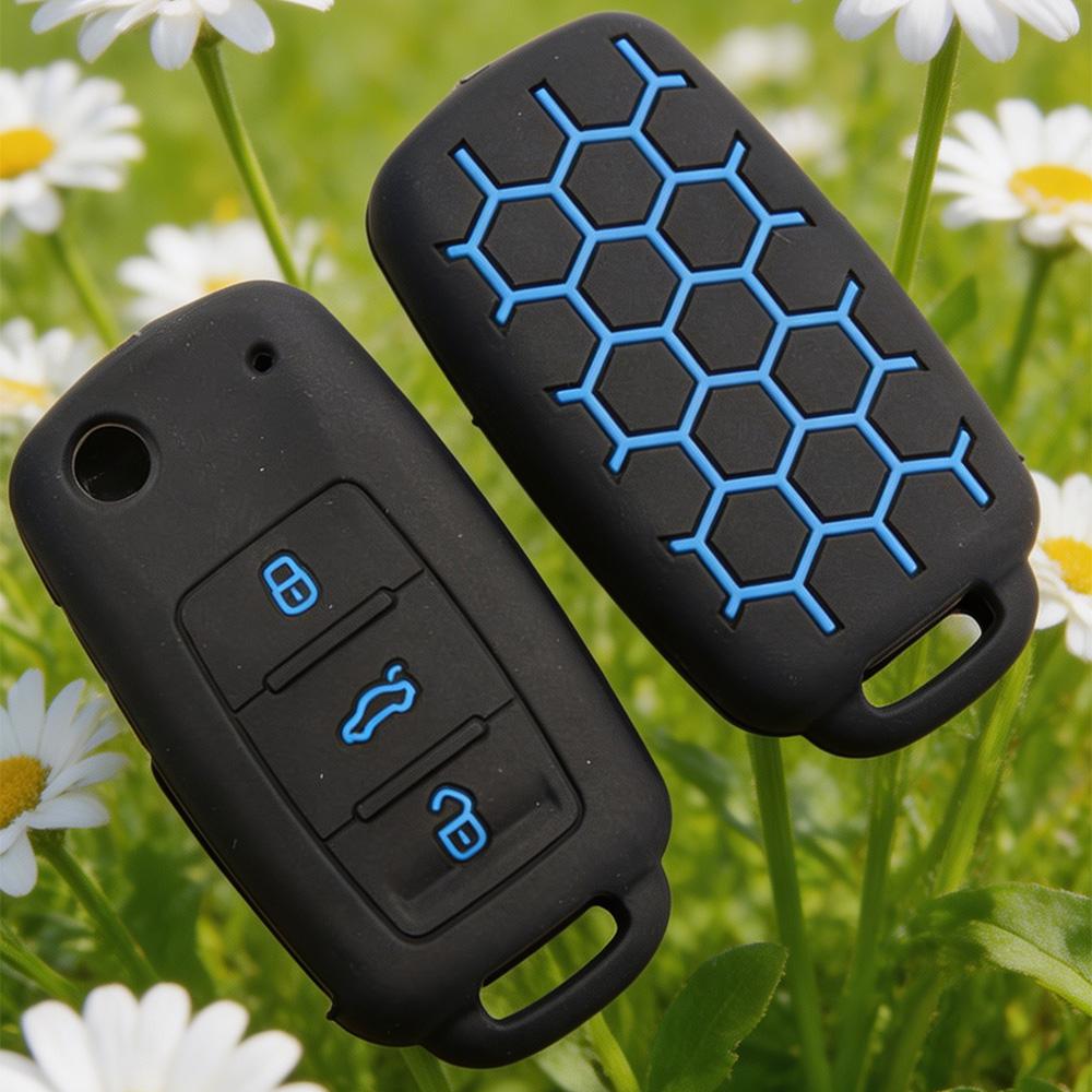 Key Fob Cover for VW Polo Golf Passat Tiguan Octavia MK7 MK4 B5 B6 B7 Anti-Scratch Guard Shockproof Protection Soft Grip Texture Dust Resistant Cover