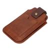 Pánské pouzdro na telefon z PU kůže Retro Univerzální pouzdro Ledvinka Pouzdro s klipem na opasek Kroužkem a karabinou pro venkovní použití Hnědé