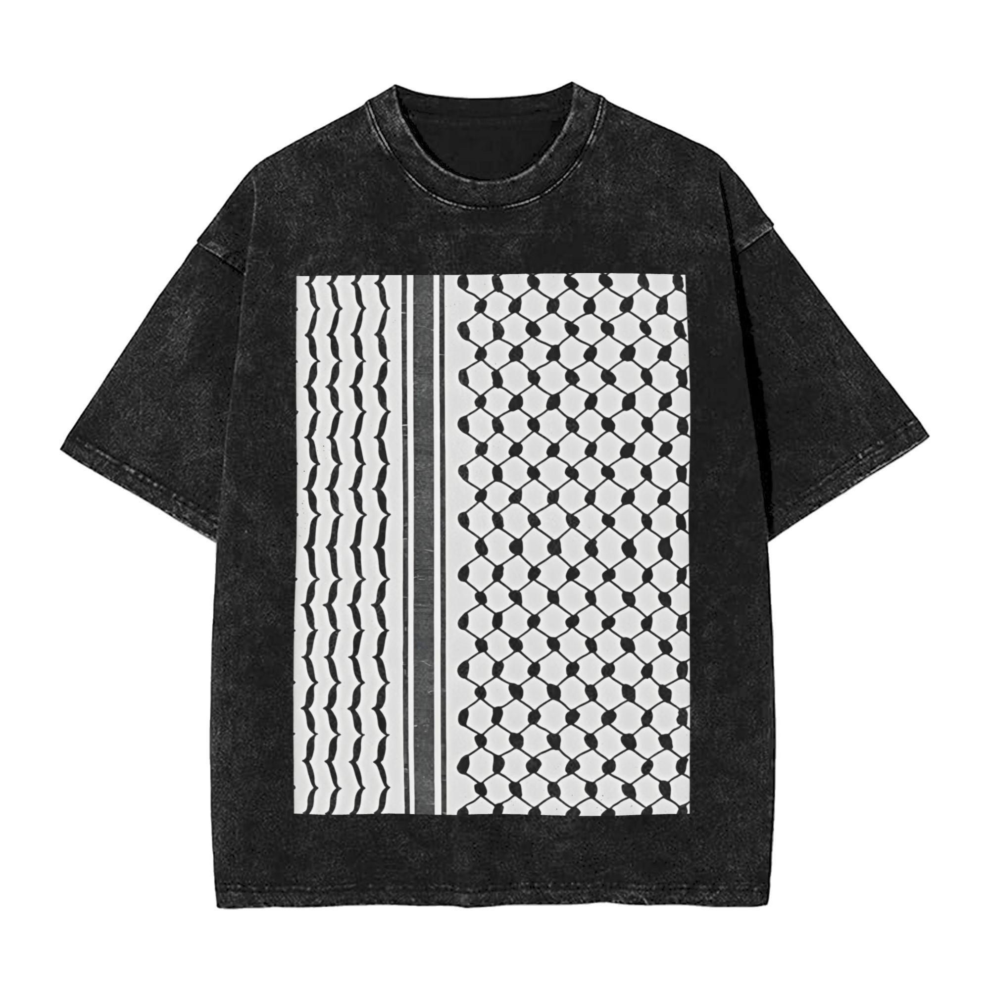 

Палестинская куфия куфия футболка летняя Y2K ретро футболки повседневная модная футболка для мужчины с коротким рукавом с принтом M