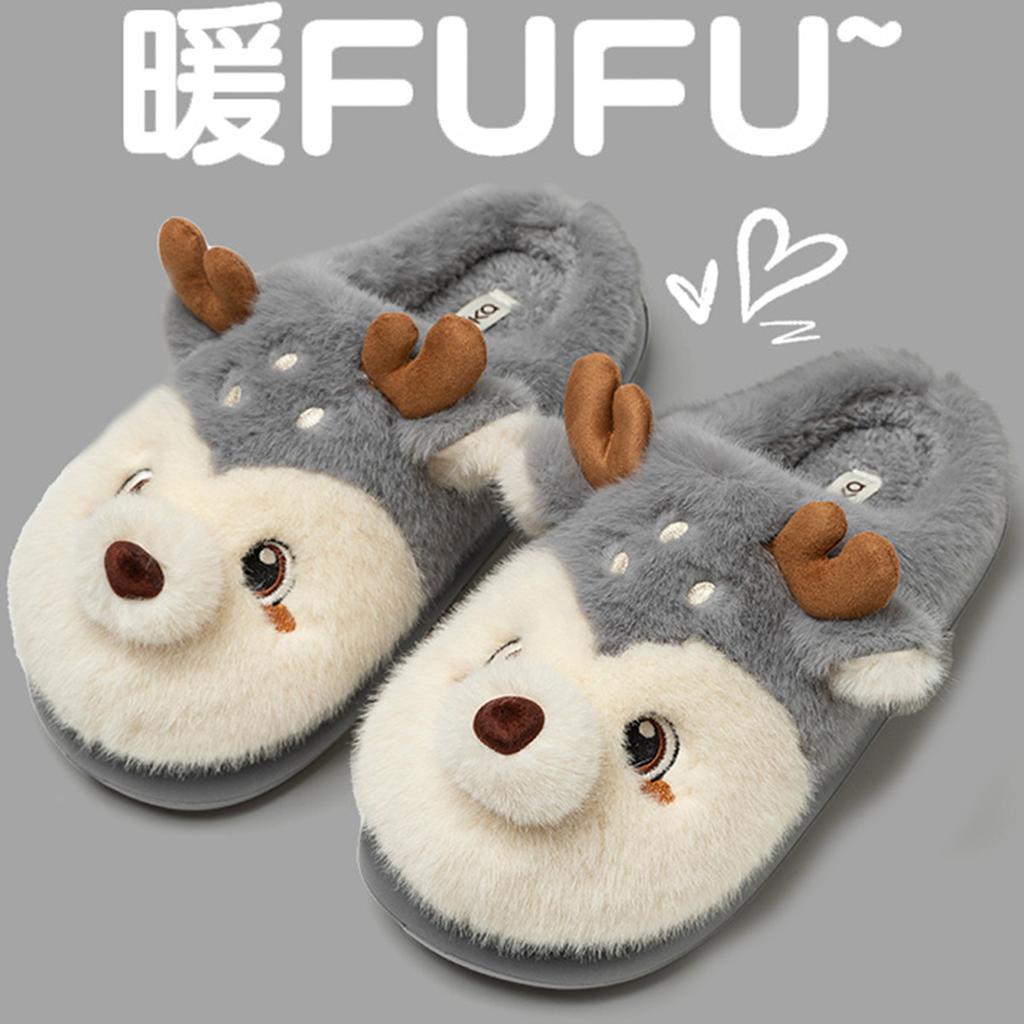 Ear Dog Cotton Slippers 2025 New Indoor Home Cute Warm Non-slip Plush Cotton Mop