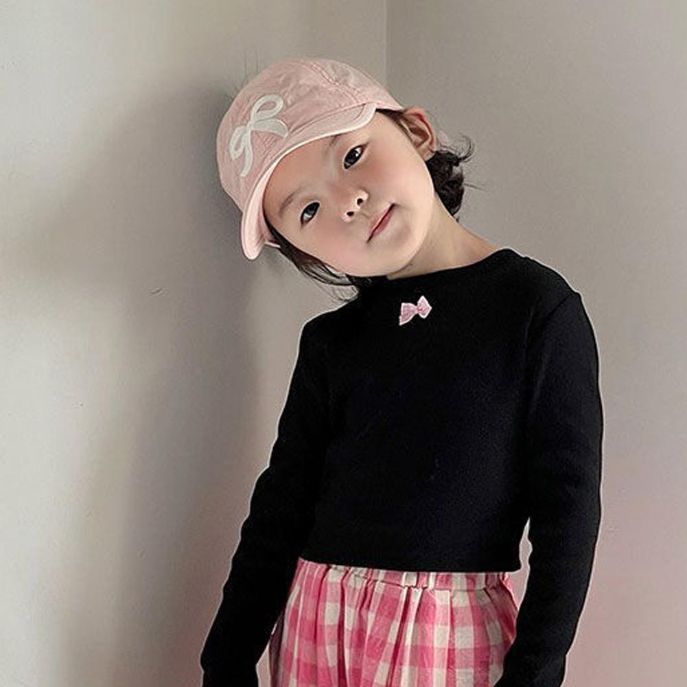 Cute Kids Baseball Hat Visor, Waterproof Bow Tie Sun Cap, Toddler Girls High Ponytail Hat, Summer Beach Hat Adjustable Age 2-5