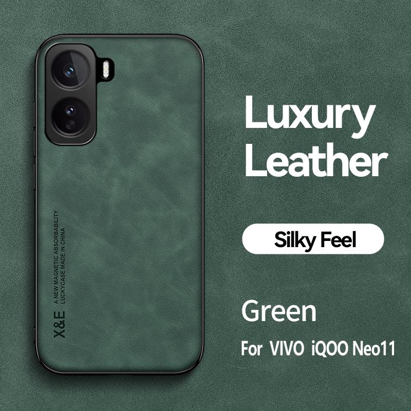 EUCAGR Luxe PU Leer Magnetische Schokbestendige Achterkant Case Voor VIVO iQOO Neo 11 Met Metalen Plaat Telefoonhoesje Voor VIVO iQOO Neo11