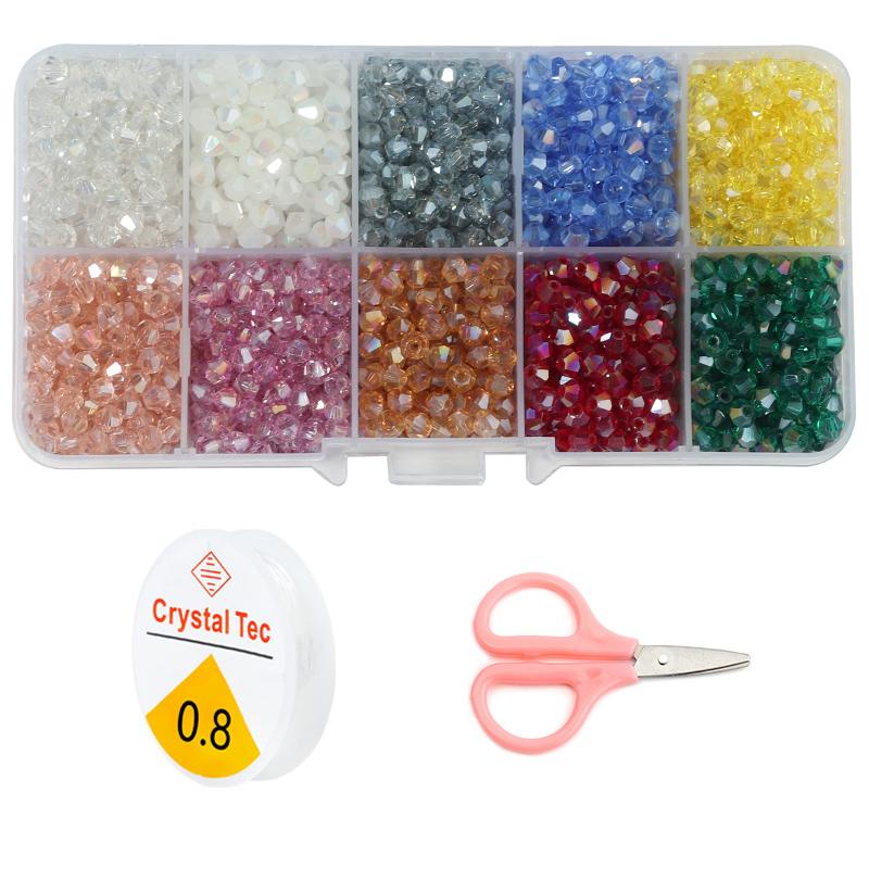 Jewelry Making Kits Czech Crystal Bicone Beads Kit For Making Jewelry Material Loose Spacer Beads Box DIY Bracelet Earrings