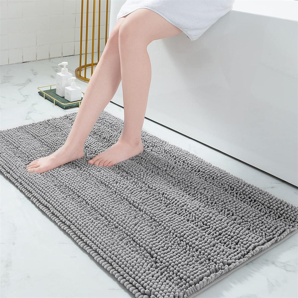 Olanly Super Absorbent Bathroom Rug Luxury Chenille Bath Mat Plush Non-slip Shower Mat Bathroom Carpet Welcome Deal Floor Mats