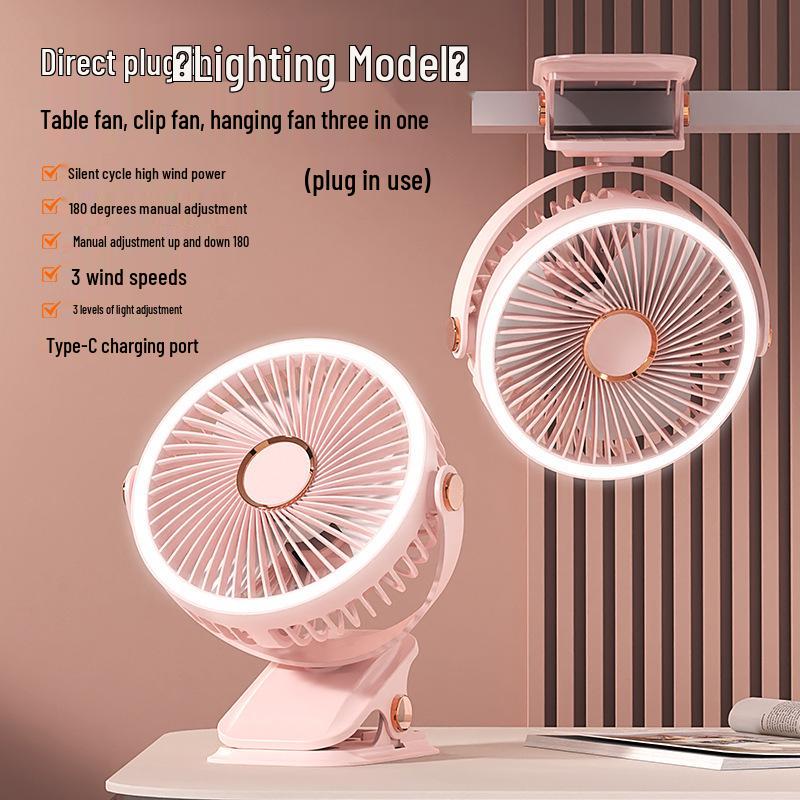 Portable USB Clip Fan: Handheld, Desktop, Baby Carriage, Outdoor, and Bedside Charging Fan
